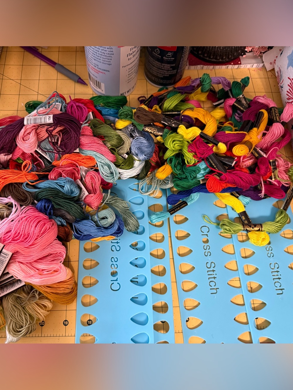 125 Embroidery Floss Bundles and 4 plastic organizers!